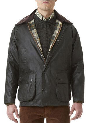 Barbour Bedale Wax Sage Jacket | Red 