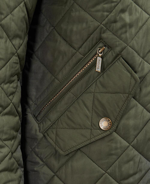 Barbour Long Powell Quilted Jacket Forest Green mqu1437gn91