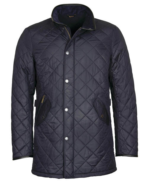 Barbour Long Powell Quilted Jacket Navy MQU1437NY71