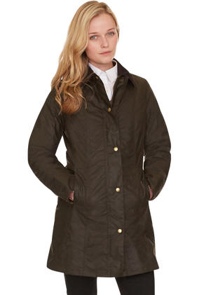 Barbour Ladies Belsay Waxed Waterproof Coat - Olive -lwx0050ol71 | Red ...