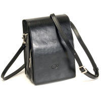 Tony Perotti Italian leather unisex bag small TP-8088Blk - Black 